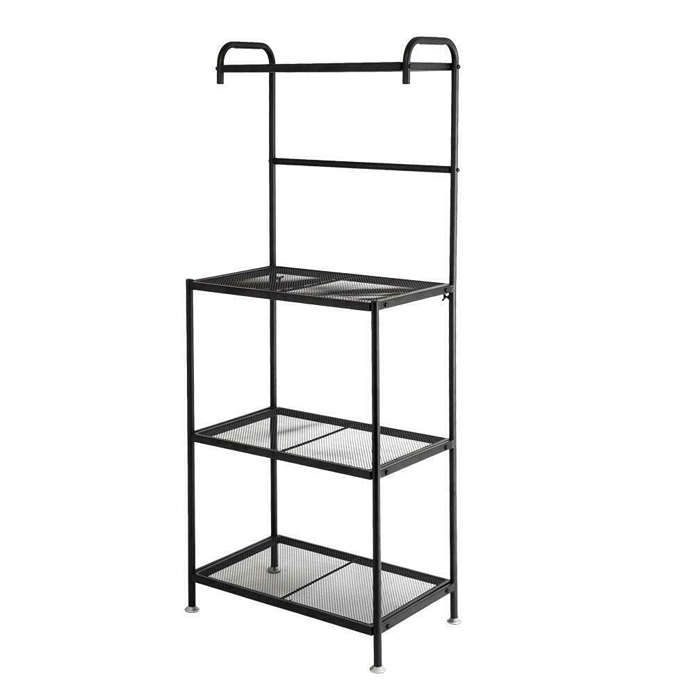 4-Tier Metal Bakers Rack with Microwave Stand - Heavy Duty Kitchen Storage Shelf for Pots, Pans & Cutting Boards - Space Saving Organizer for Small Kitchens, Dining Rooms & Pantries - Perfect for Storing Dishes, Cookware & Kitchen Accessories