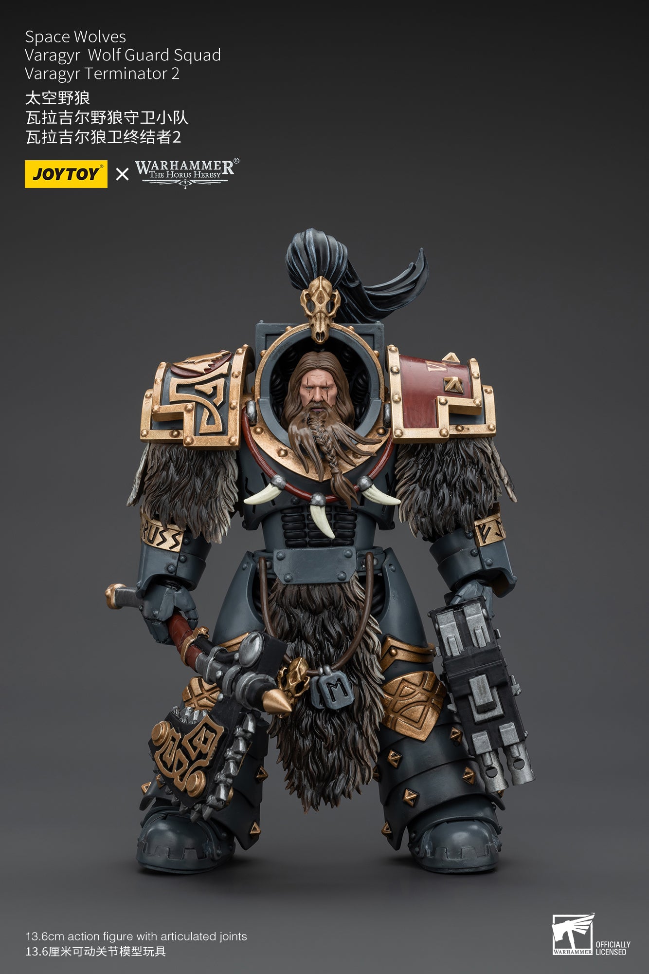 JOYTOY 1/18 Scale Warhammer The Horus Heresy Space Wolves Varagyr Wolf Guard Squad Action Figures - Collectible Miniatures for Tabletop Gaming & Display