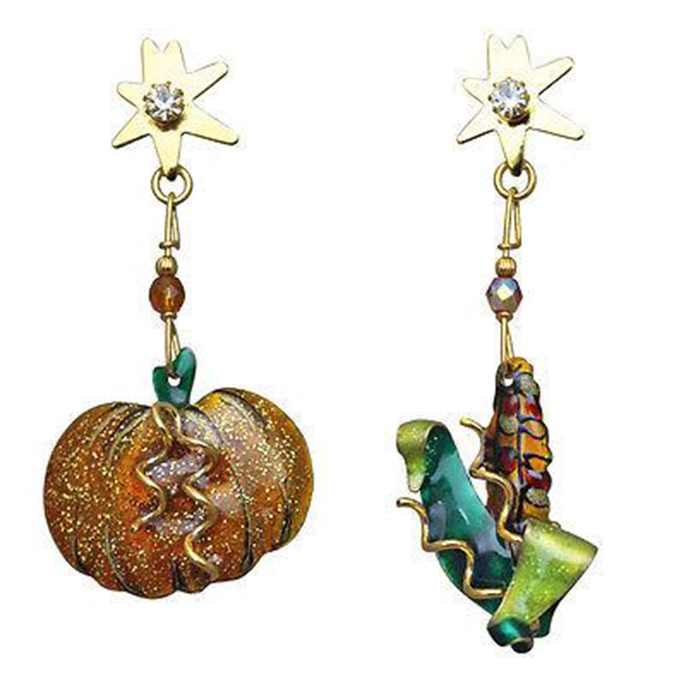 24K Goldtone Dangle Post Earrings - Elegant Harvest Snack Design from Esme’s Vault | Perfect for Parties, Weddings & Special Occasions