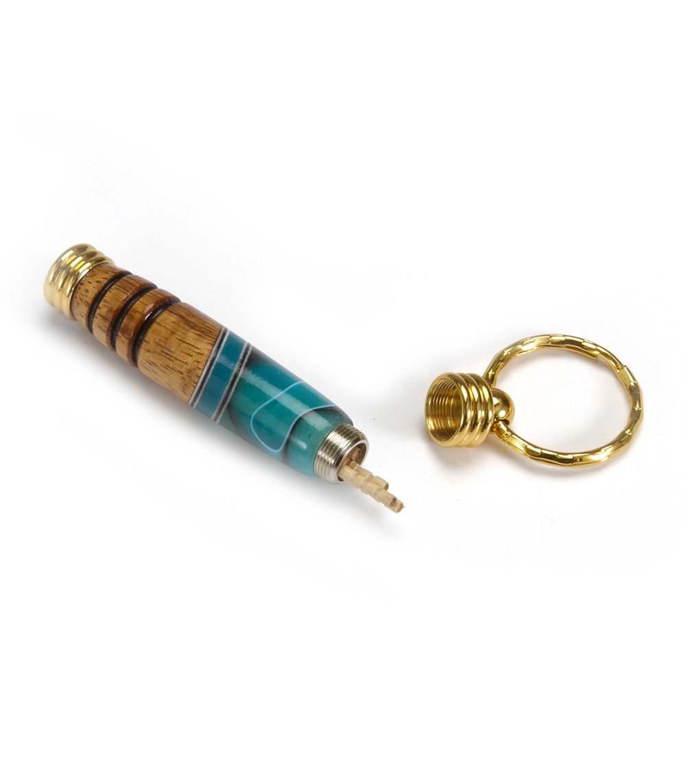 Premium Koa Wood Toothpick Holder Keychain - Handcrafted by Dale Dennison - Perfect for Travel, Camping & Daily Use (Multiple Color Options)