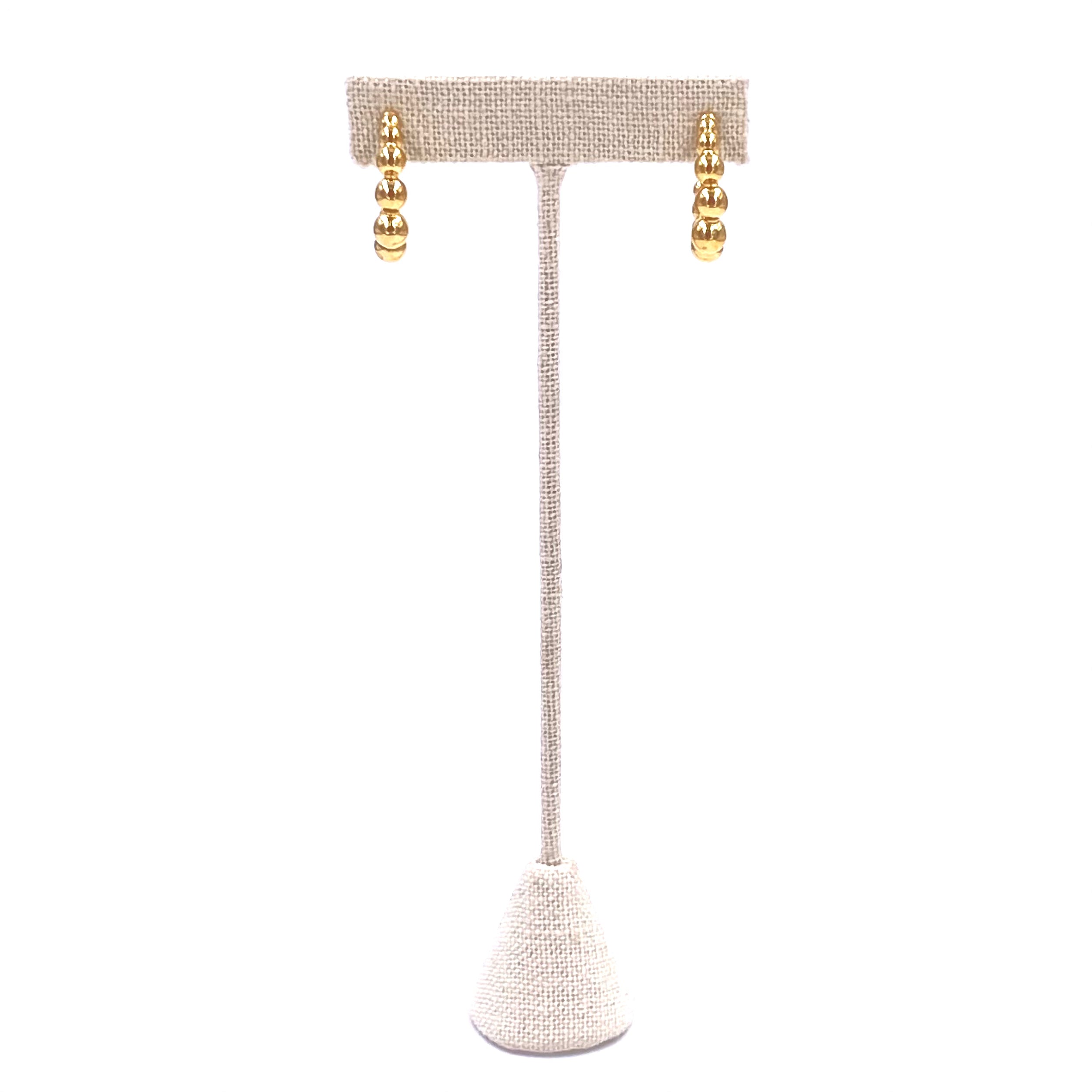 Ashley Gold Stainless Steel 11 Ball Hoop Earrings - Hypoallergenic Gold Plated Dangle Earrings for Women | Perfect for Parties, Weddings & Everyday Wear