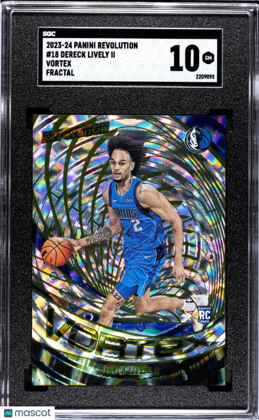 2023 Panini Revolution Dereck Lively II RC Rookie Vortex Fractal SGC 10 Graded Basketball Card - Collectible Sports Memorabilia for NBA Fans & Card Collectors - Perfect for Display, Investment, and Trading