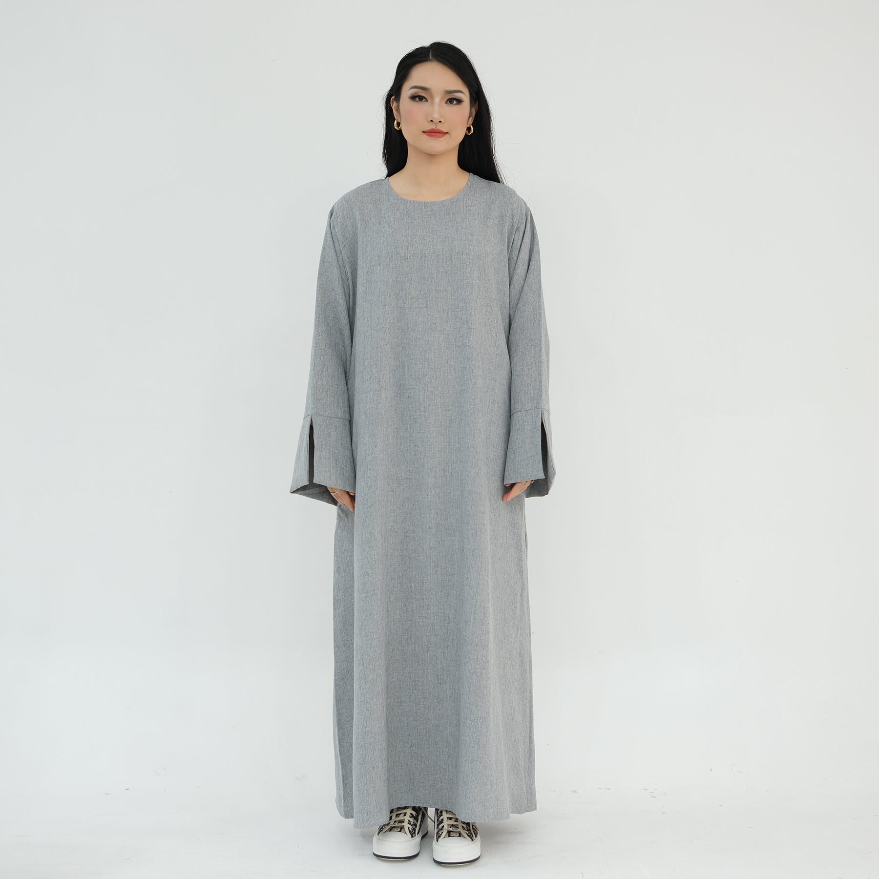 Stylish Heather Gray Everyday Abaya - Modest Islamic Dress for Women - Perfect for Prayer, Work & Casual Wear