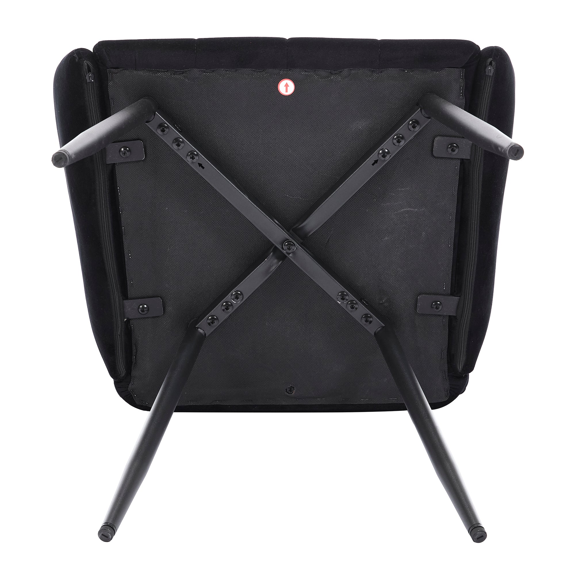 2-Piece Velvet Upholstered Dining Chairs Set with Armrests - Comfortable Kitchen & Living Room Seating - Easy Assembly & Cleaning - Perfect for Home Dining, Entertaining & Small Spaces (Black)