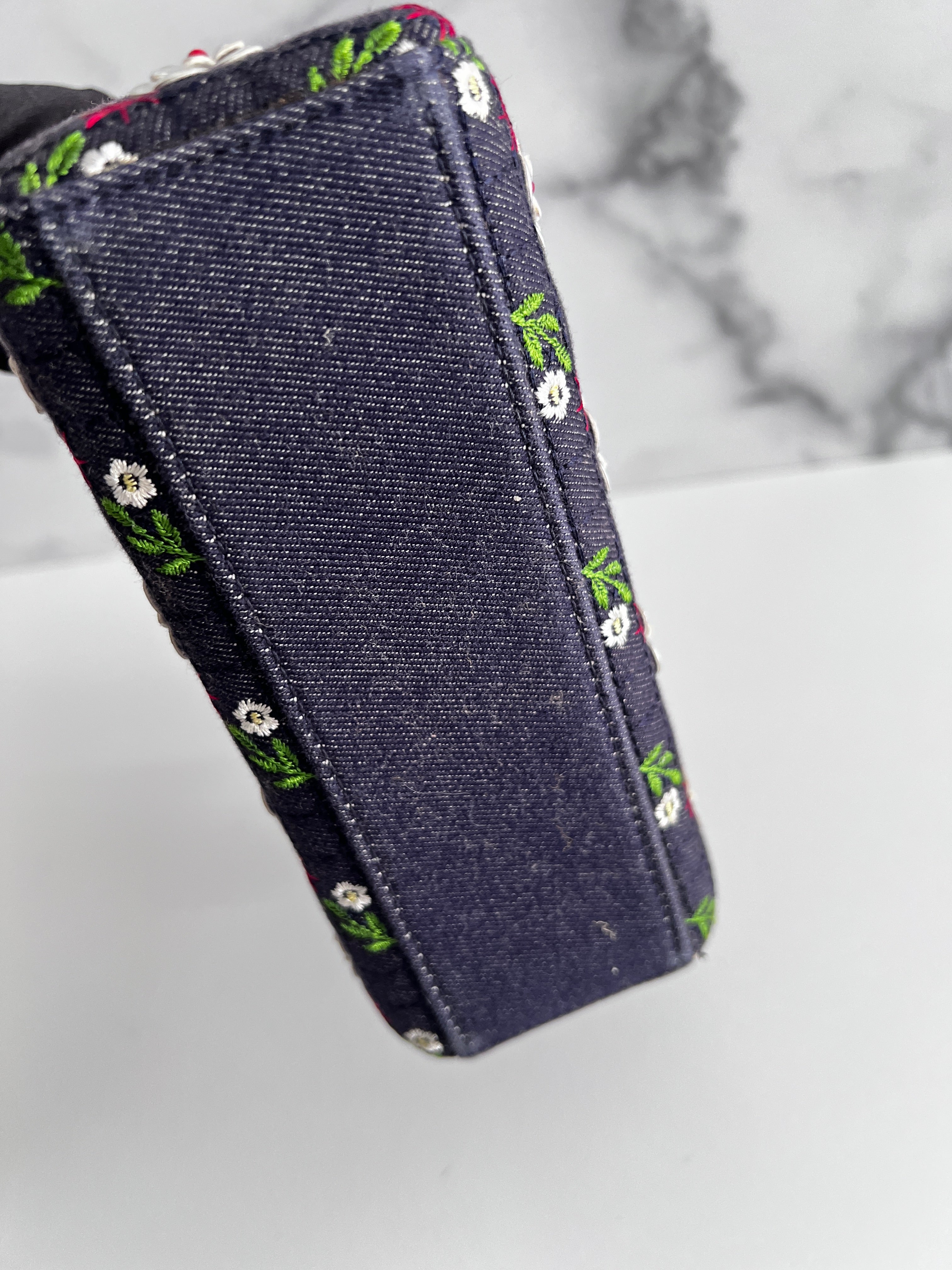 Dior Mini Denim Floral Lady Dior Bag - Luxury Designer Crossbody Handbag for Women | Perfect for Parties, Weddings & Everyday Elegance