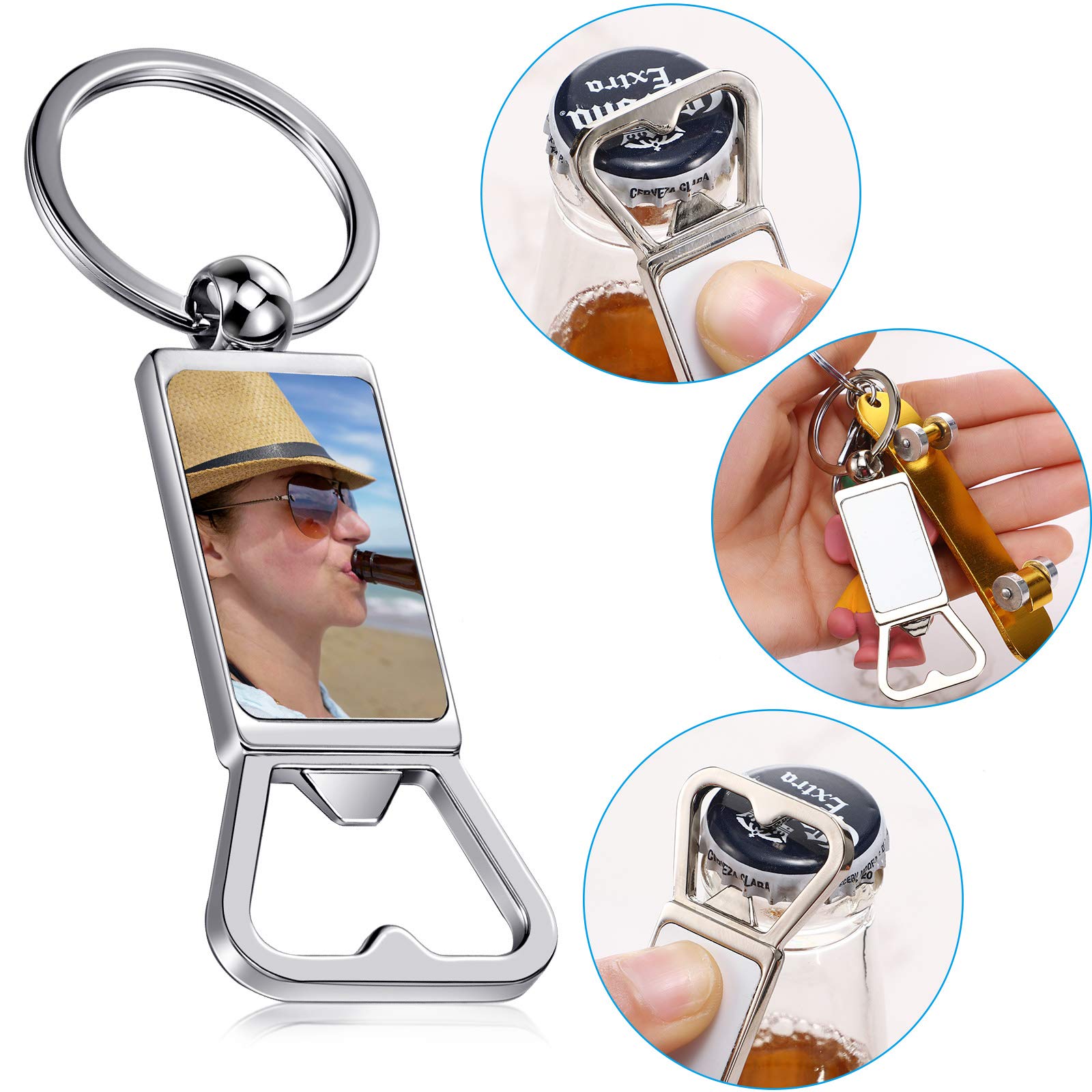Custom Sublimation Keychains - 20 Pack Metal Bottle Opener Blanks for DIY Personalized Gifts | Perfect for Promotional Items, Wedding Favors & Key Rings