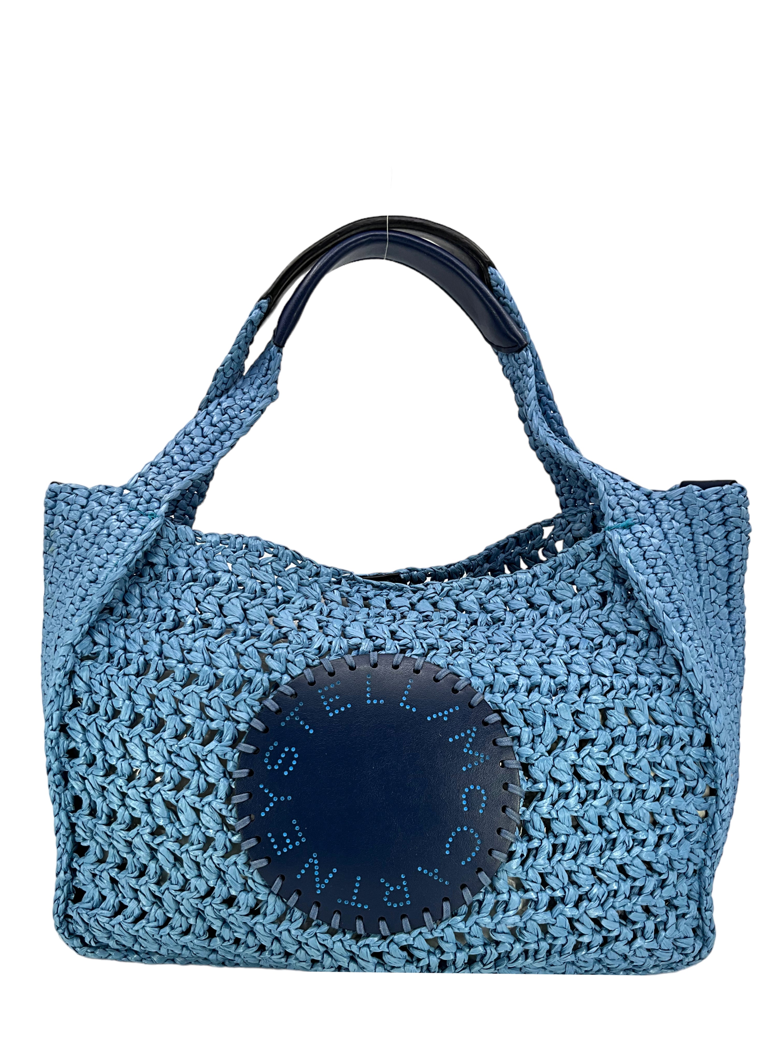 Stella Embroidered Logo Raffia Tote Bag - Stylish Summer Beach Bag for Women, Perfect for Vacation, Shopping & Outdoor Activities