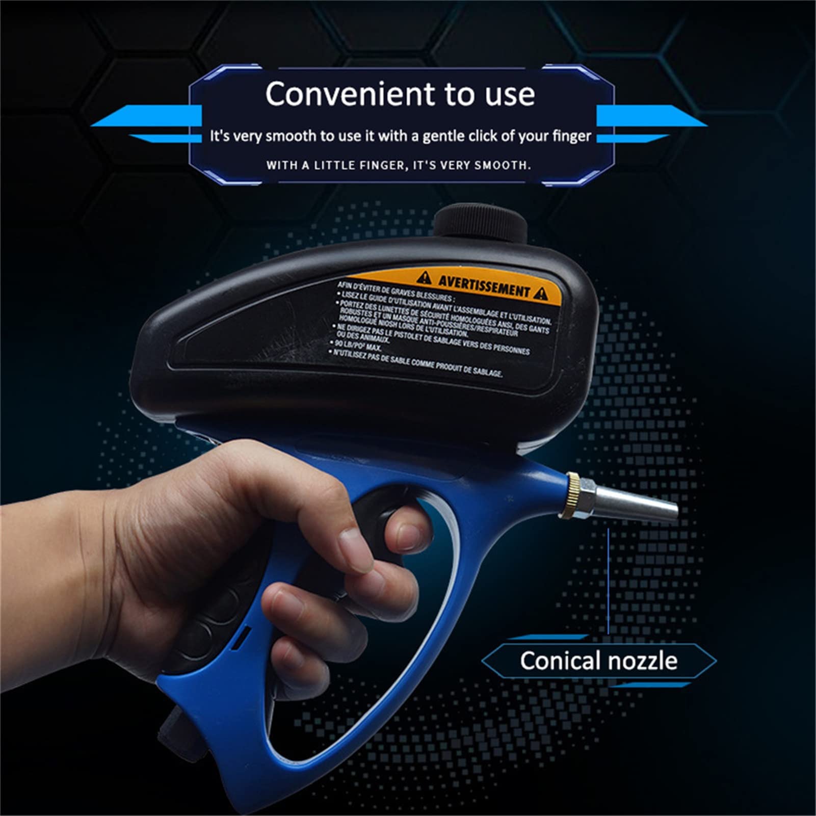 Portable Pneumatic Sandblaster Kit - Rust Removal & Paint Prep Tool for DIY & Auto Repair