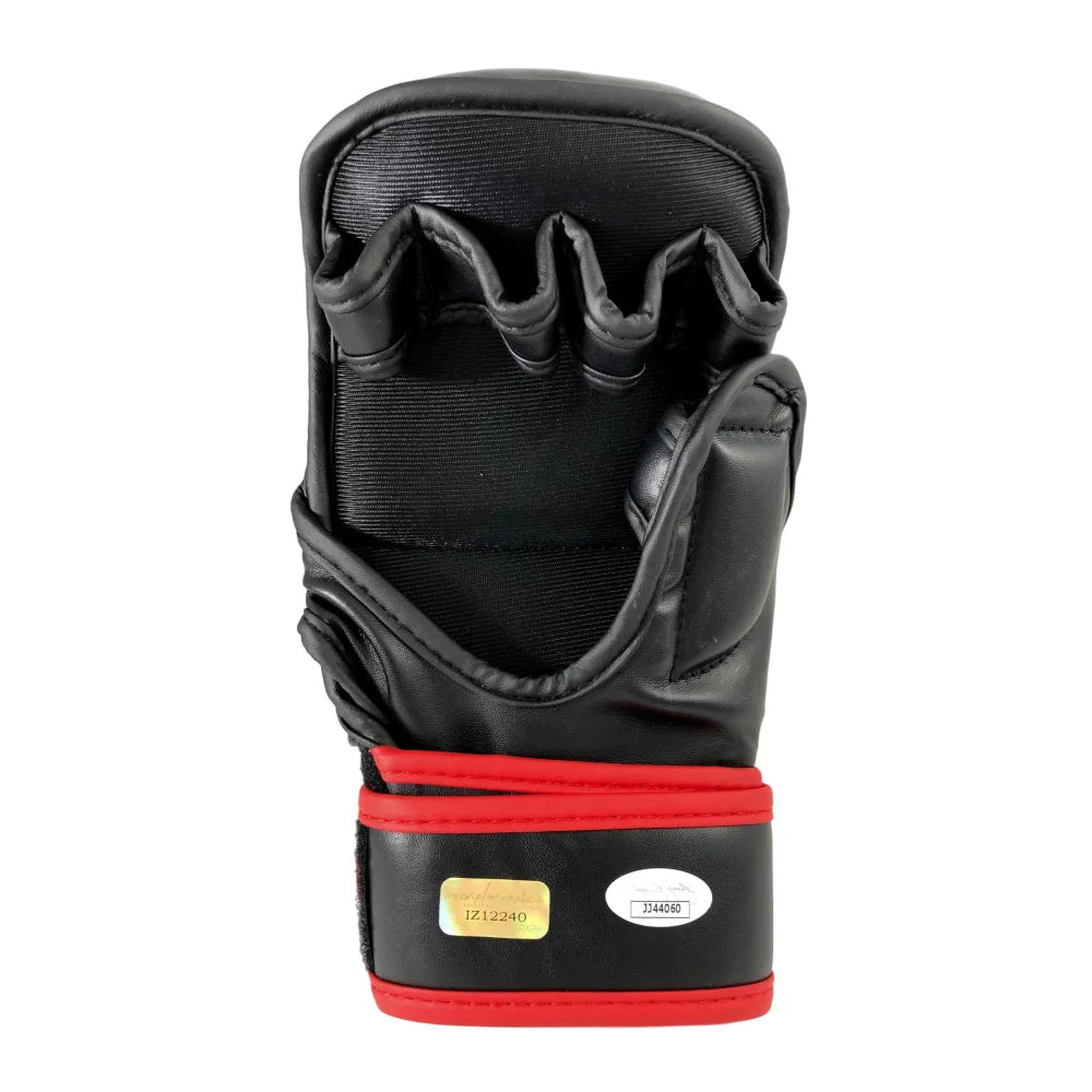 Chris Weidman Signed UFC Black Sparring Gloves - Authentic Autograph with COA & JSA Certification - Collectible MMA Memorabilia for Fans, Training, and Display