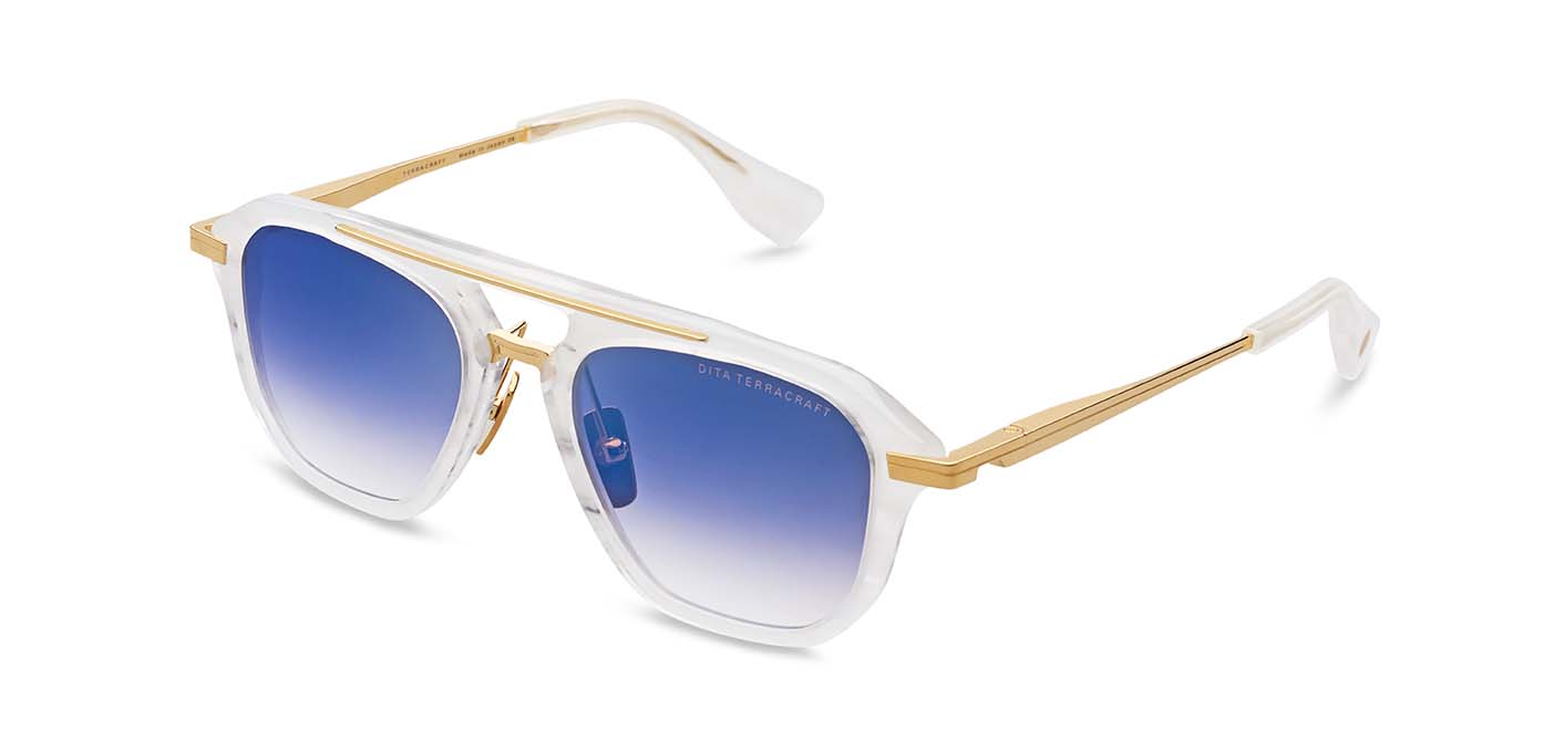 White Swirl-Yellow Gold/Grey Gradient-Blue Mirror