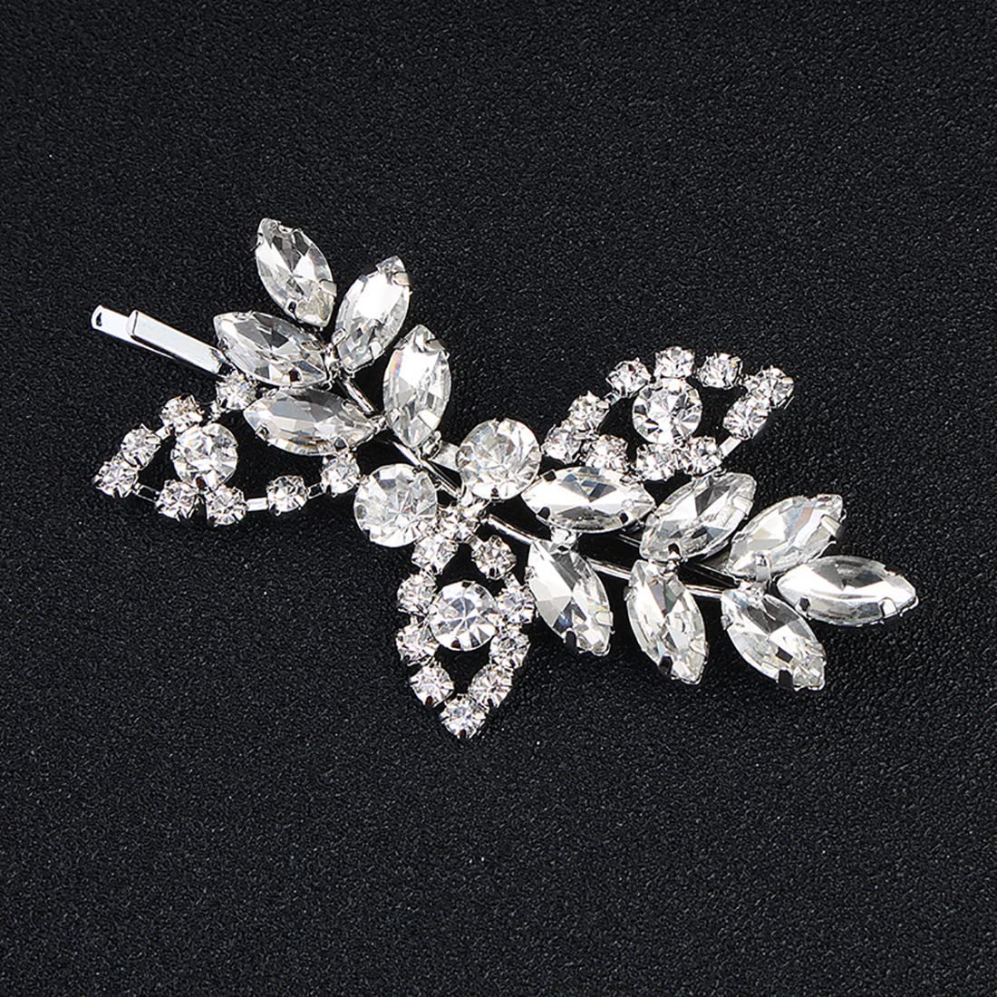 Uongeod Rhinestone Bridal Hair Clips (2PCS) - Gold & Silver Leaf Wedding Hairpins with Pearl & Crystal for Bride - Perfect for Weddings, Prom, Parties & Special Occasions