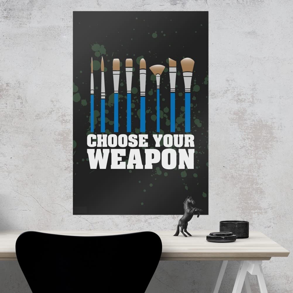 GRAPHICS & MORE - Custom Artist Paintbrush Wall Art Poster - Handmade Home Décor for Living Room, Bedroom & Office