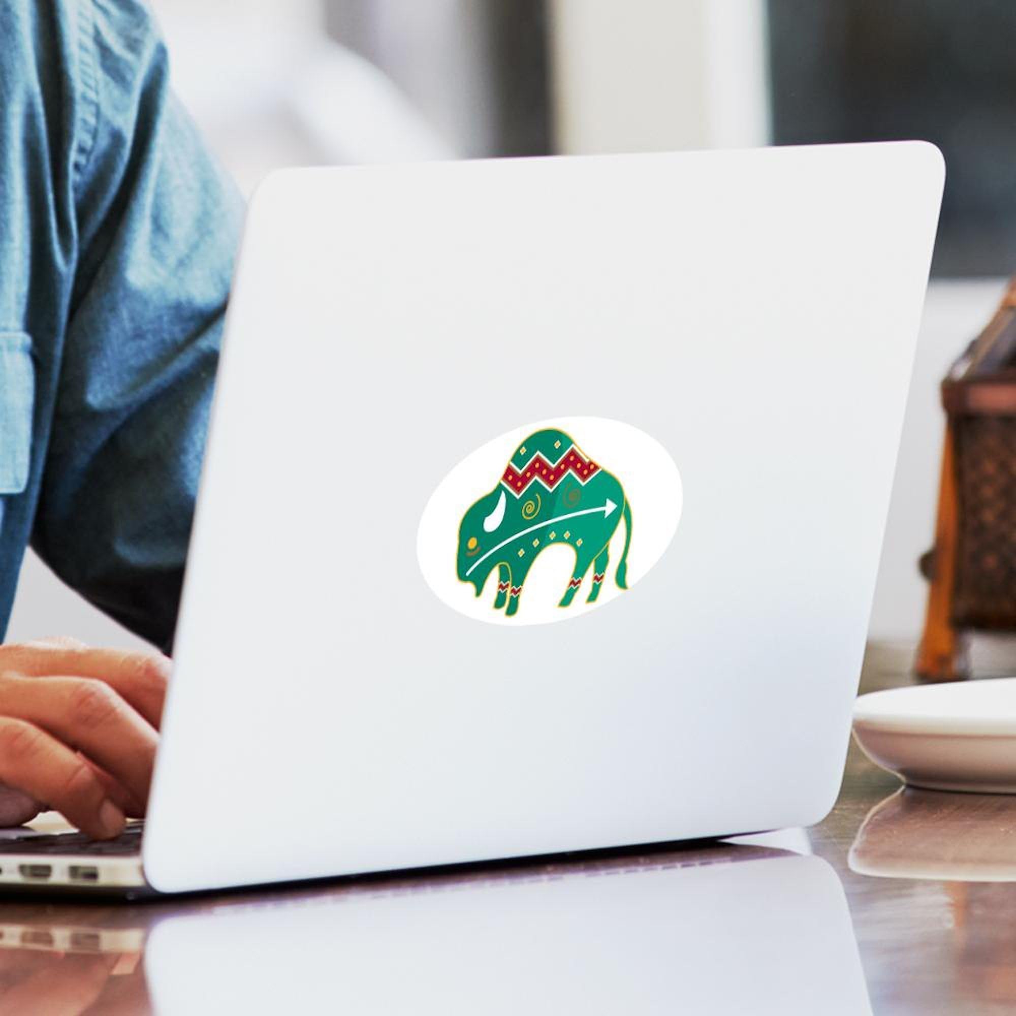 Indian Spirit Buffalo Oval Sticker - Waterproof Vinyl Car Bumper Decal for Trucks, Cars, Laptops & Windows | Perfect for Outdoor Enthusiasts & Nature Lovers