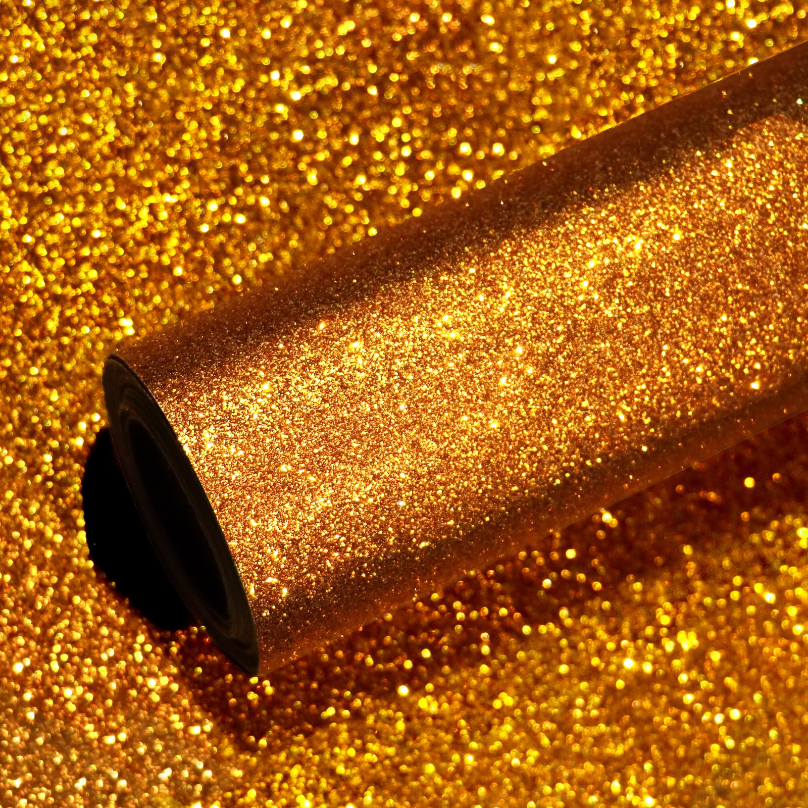 VEELIKE Gold Glitter Peel and Stick Wallpaper - Self-Adhesive Removable Sparkle Contact Paper for Bedroom, Cabinets, Furniture (15.7''x354'') - Perfect for Home Decor, DIY Projects & Accent Walls
