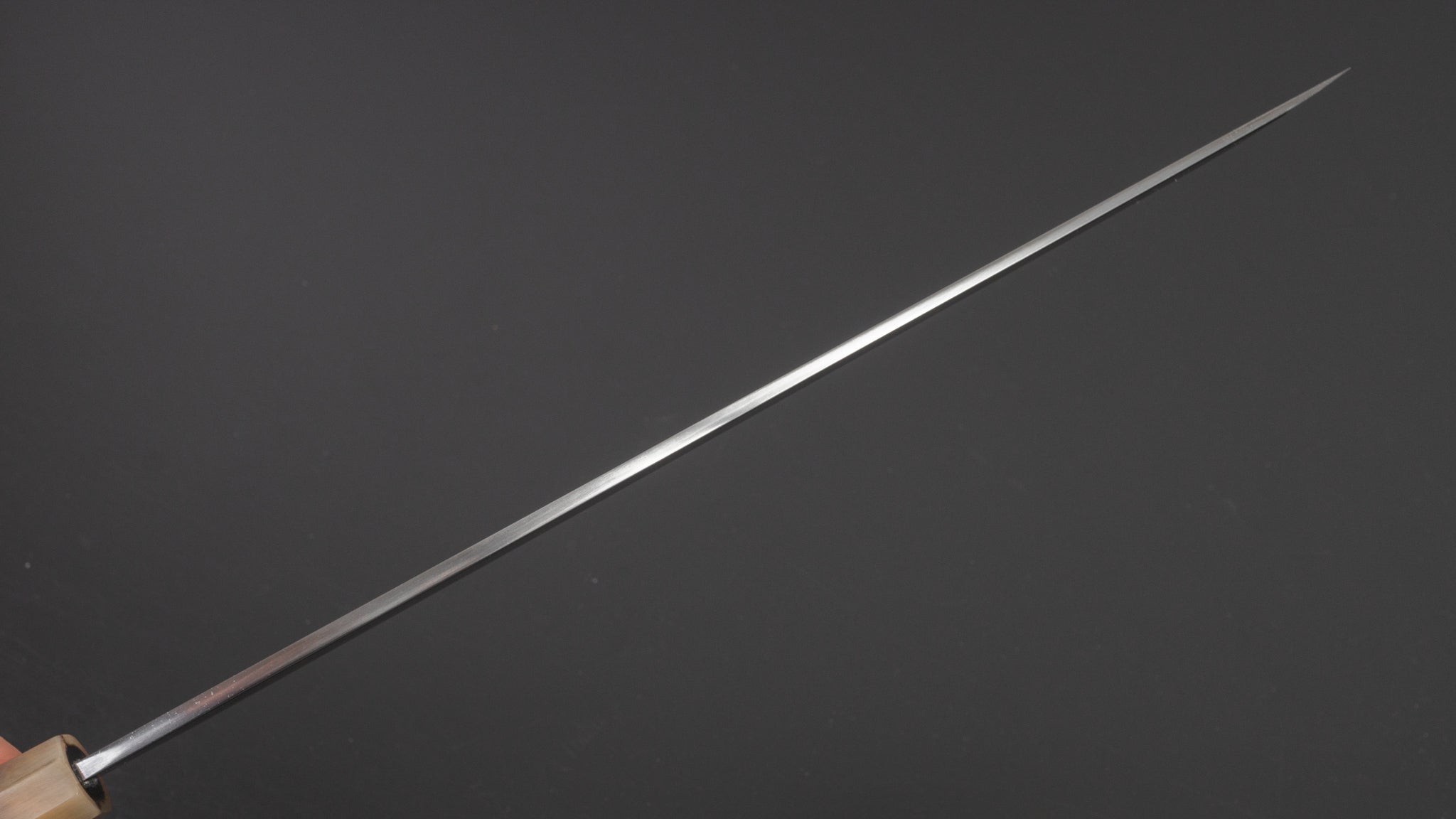 Hitohira Togashi White #1 Yanagiba Sakimaru 300mm Japanese Sushi Knife - Ebony Handle, Mirror Polished Blade with Saya - Perfect for Sushi Chefs & Japanese Cuisine Lovers
