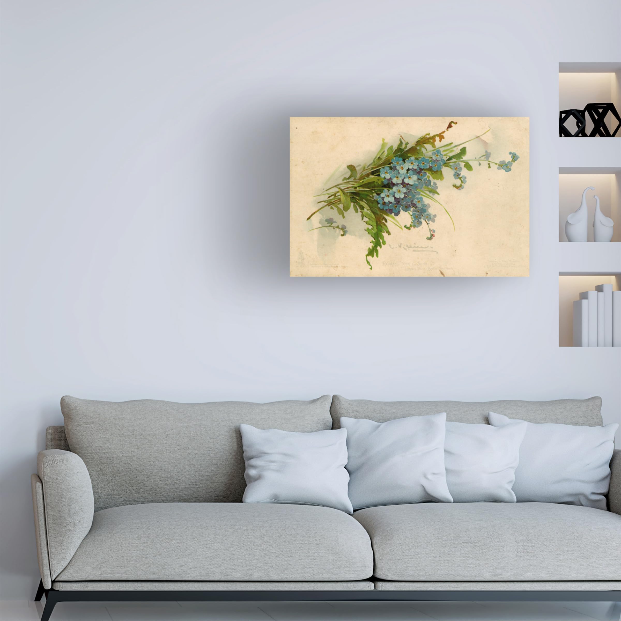 Trademark Fine Art 'Forget Me Not' Floral Canvas Wall Art Print - Perfect for Living Room, Bedroom & Office Decor