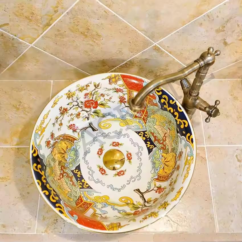 Mexican Ceramic Wash Basin - 16.5