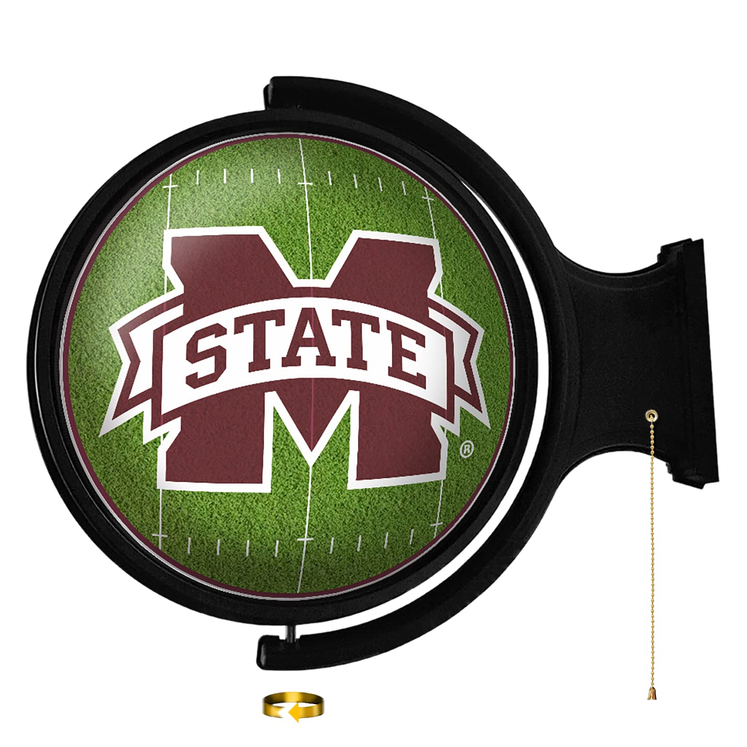 Mississippi State Bulldogs Rotating LED Wall Sign - 50 Round Lighted College Sports Decor for Football, Basketball & Baseball - Perfect for Game Room, Fan Cave, Office & Garage - Made in USA
