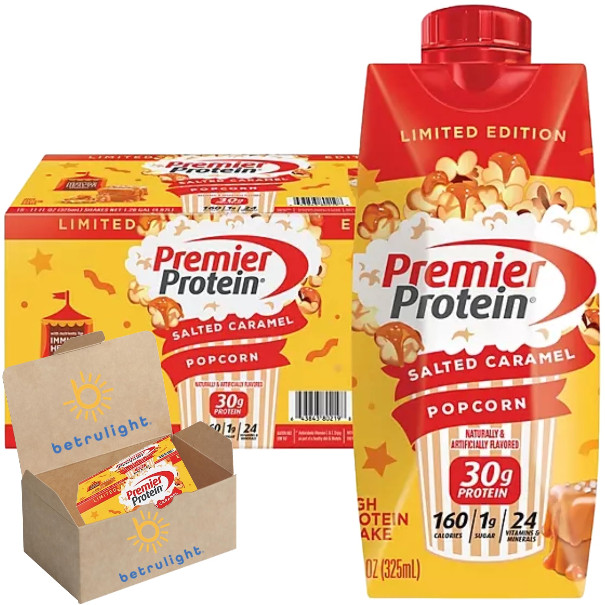 Premium High-Protein Shake - Salted Caramel Popcorn Flavor | 15 Pack (11 fl oz) | Nutrient-Rich Meal Replacement for Weight Loss, Post-Workout Recovery & On-the-Go Snacking