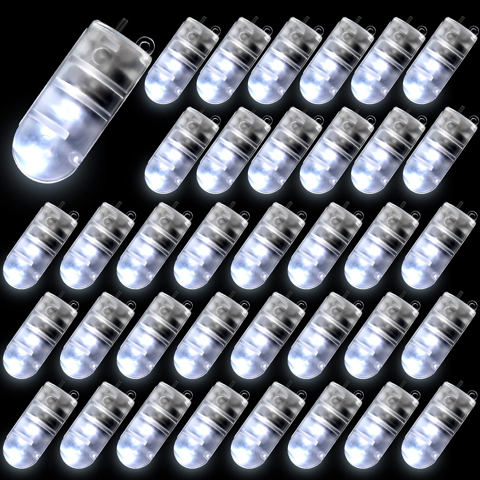 50 Pack LED Battery Operated Paper Lanterns - Small Tube Shaped LED String Lights for Wedding, Halloween, Christmas Decorations - Indoor/Outdoor Garden Party, Backyard, Patio Lighting Decor