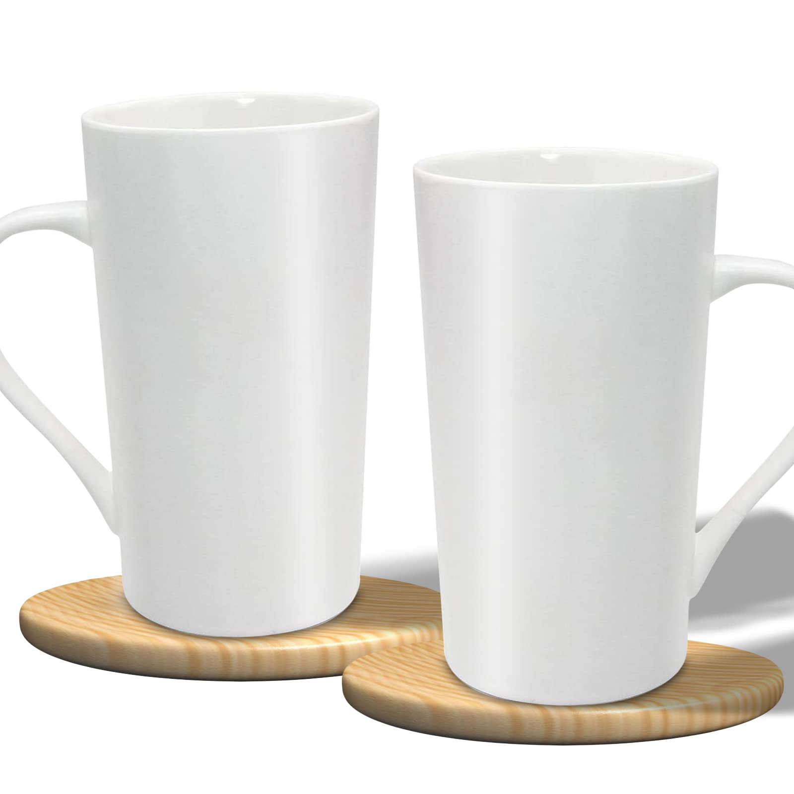 20oz Porcelain Coffee Mugs Set - Large Ceramic Mugs with Handle for Tea, Coffee & Hot Chocolate - Pure White Drinking Cups for Home, Office & Restaurant Use
