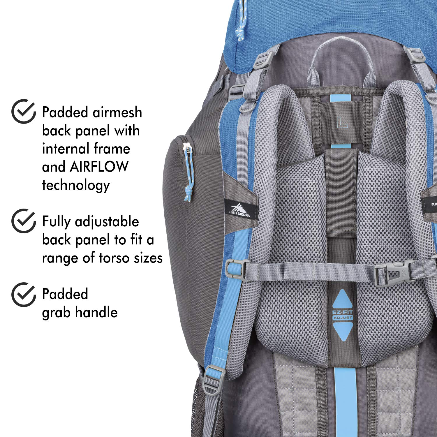 High Sierra Pathway 90L Internal Frame Hiking Backpack for Men & Women - Lightweight Water-Resistant Trekking Bag for Camping, Travel & Outdoor Adventures (Mineral/Slate/Glacier Color Options)