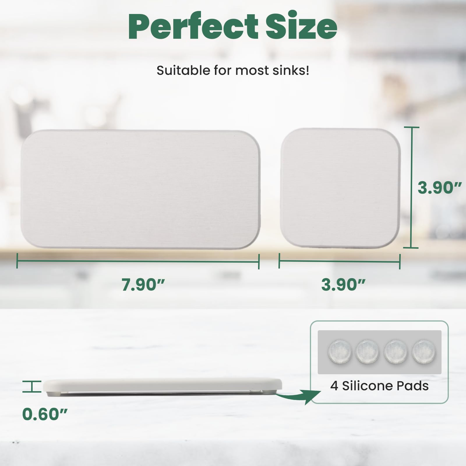 3PCS Fast Drying Diatomaceous Earth Bathroom Tray Set - Stone Soap Holder & Toothbrush Stand with 2 Coasters | Water Absorbing Sink Organizer for Bathroom Counter | Perfect for Showers, Vanities & Spa Decor