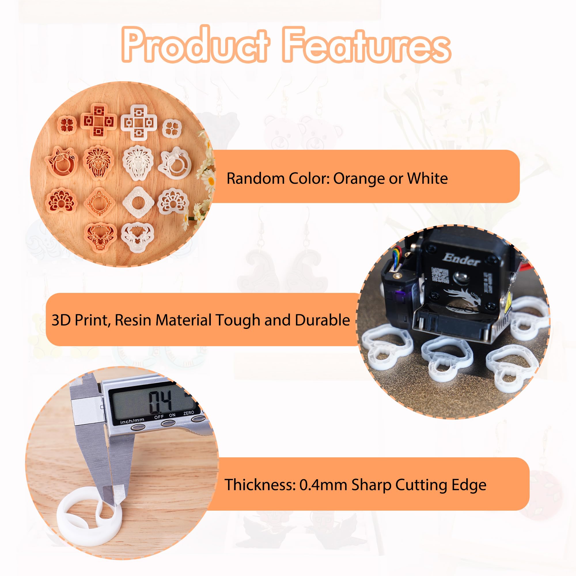 Puocaon American Bison Clay Cutters - 4-Piece Polymer Clay Cutter Set for Jewelry Making, DIY Earrings & Crafts | 3D Printed Skull, Cow & Buffalo Shapes | Perfect for Polymer Clay Jewelry, Earring Charms & Handmade Gifts