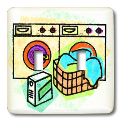 3D Rose Colorful Modern Laundry Room Light Switch Cover - Decorative Wall Plate for Home, Kitchen, Bathroom & Utility Room Decor