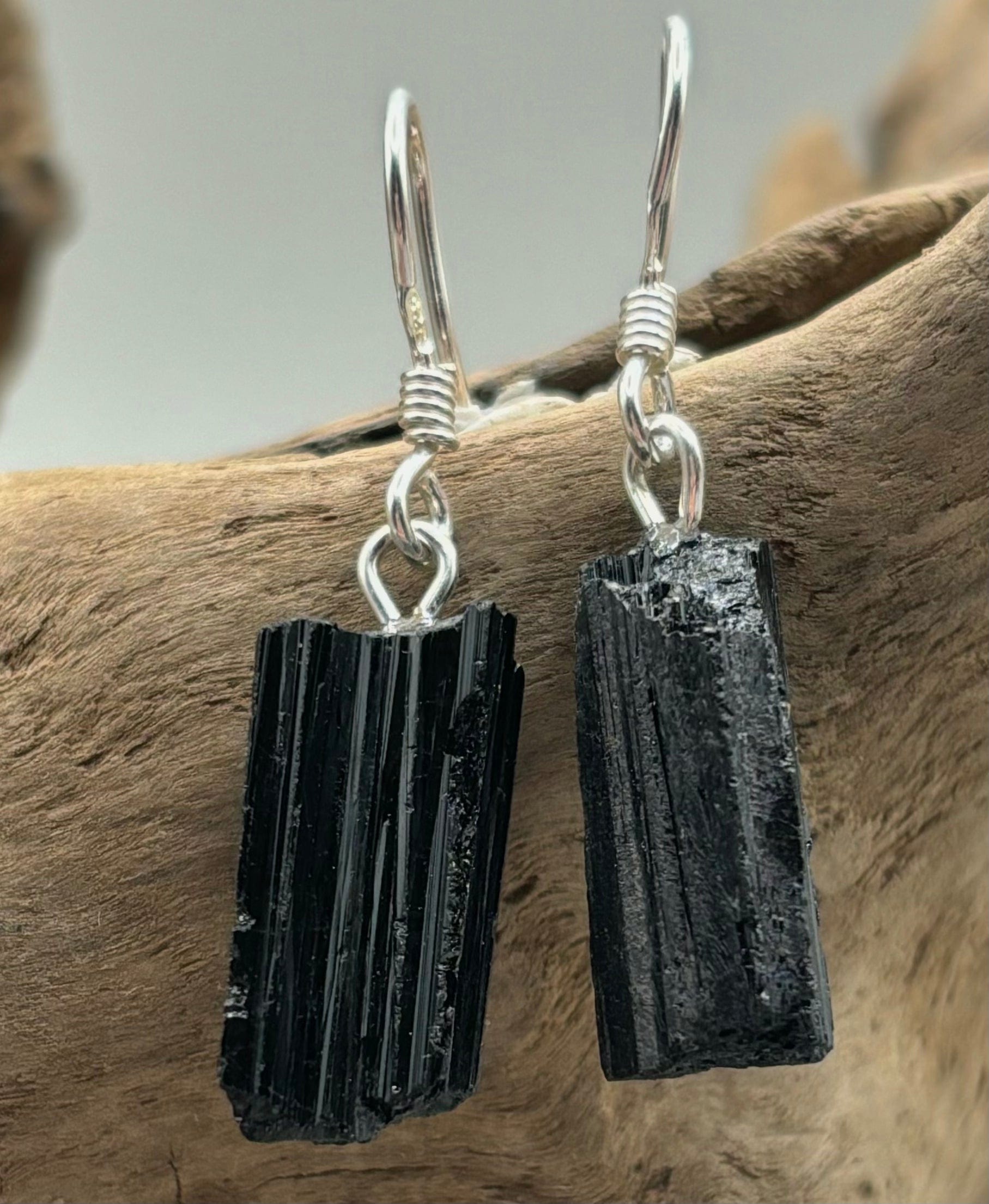 Black Tourmaline Sterling Silver Earrings for Women - Healing Crystal Jewelry for Protection & Positive Energy - Perfect for Meditation, Yoga & Everyday Wear