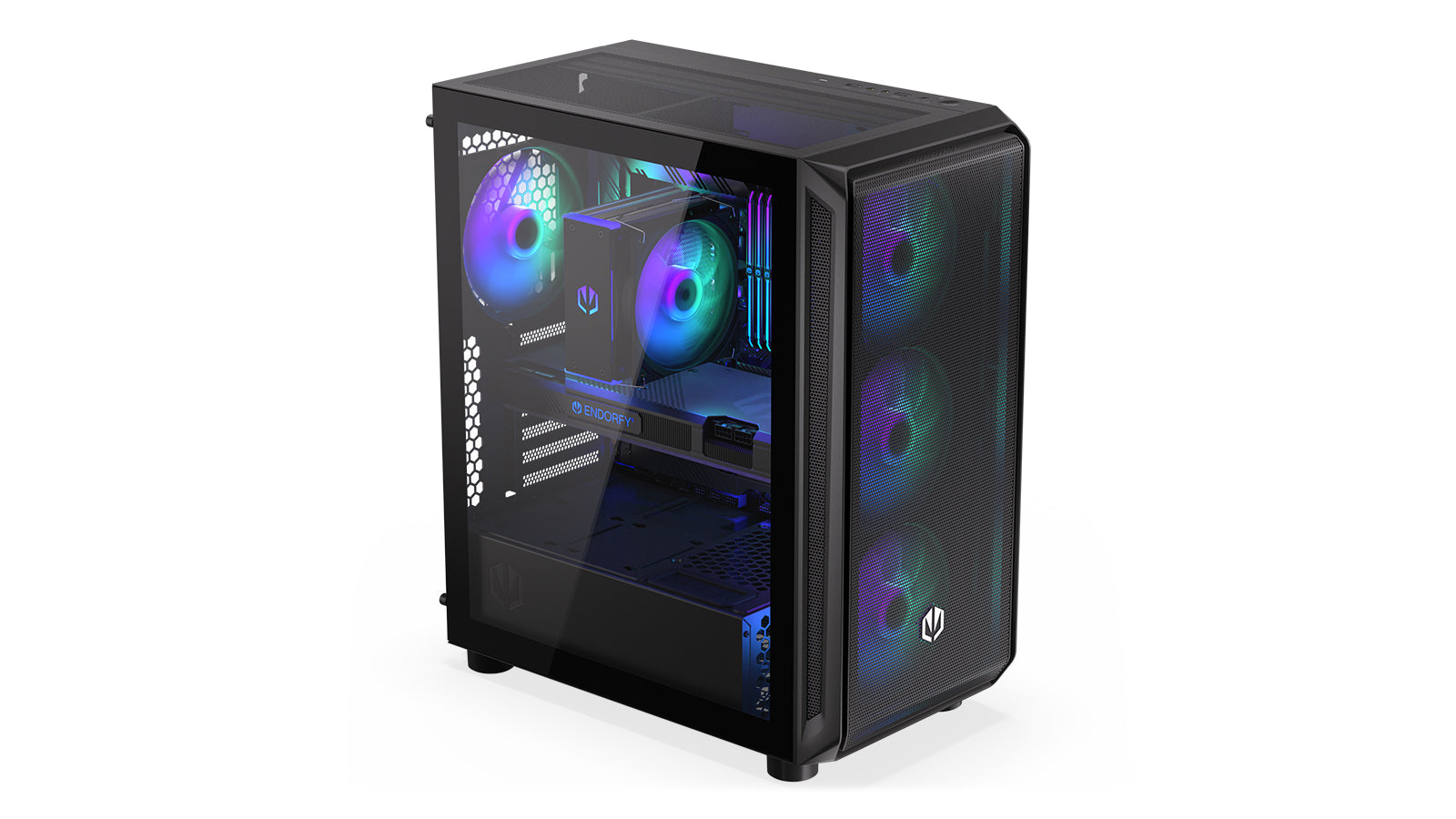 Endorfy Arx 500 ARGB Mid-Tower ATX PC Gaming Case - High Airflow, Tempered Glass, RGB Lighting (EY2A011) - Perfect for Gaming Rigs & Streaming Setups