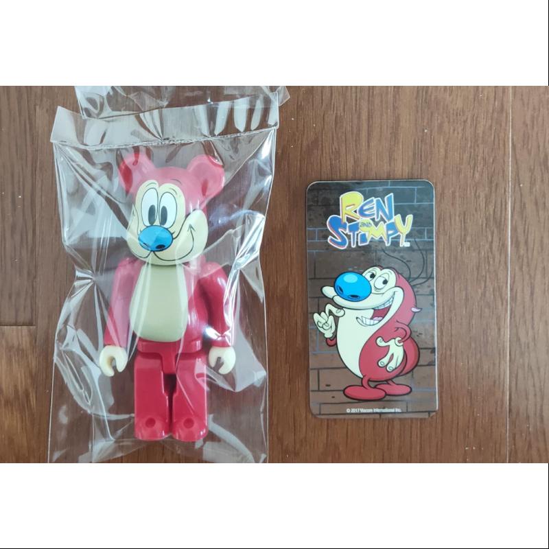 Bearbrick Series 34 ANIMAL REN and STIMPY Red 100% Collectible Vinyl Art Toy - Perfect for Anime Fans, Home Decor, and Gift Giving