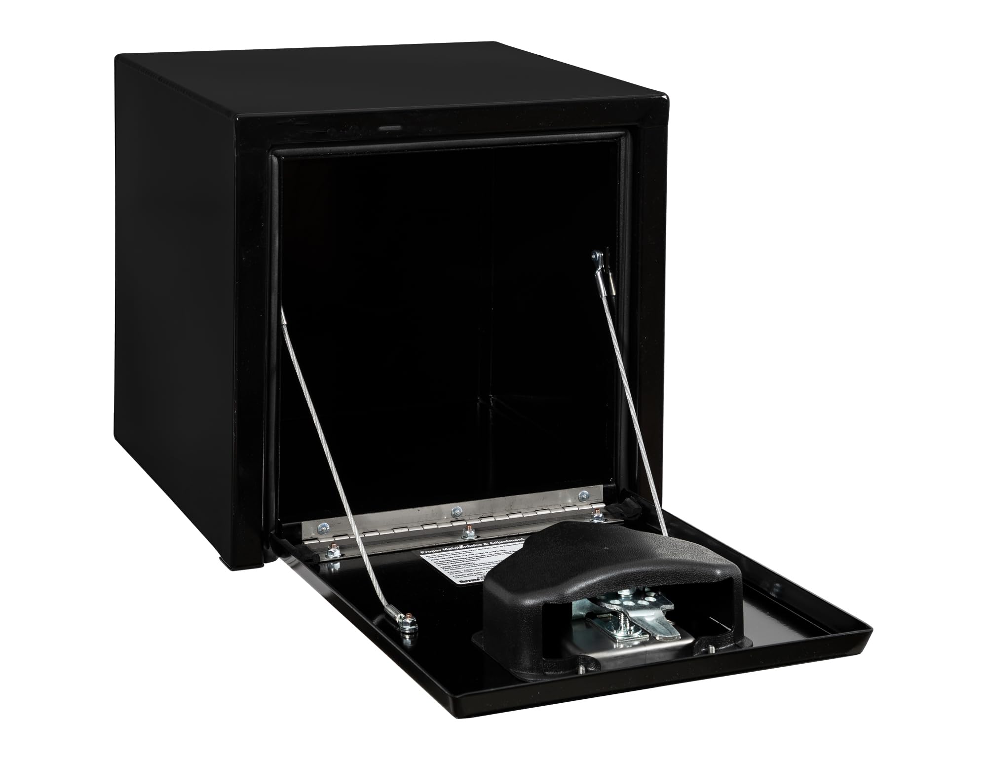 Buyers Products 1703320 Black Steel Underbody Truck Tool Box with Lockable T-Handle Latch - 15 x 13 x 15 Inch - Heavy Duty Truck Bed Storage Box - Made in USA - Secure Tool Chest for Pickup Trucks, Vans & Work Vehicles - Perfect for Construction, Landscaping & Roadside Emergency Gear Storage