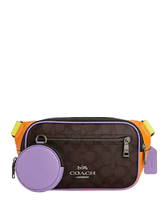 Coach Elias Belt Bag - Colorblock Signature Canvas Crossbody Bag for Women | Stylish and Functional for Travel, Shopping & Everyday Use