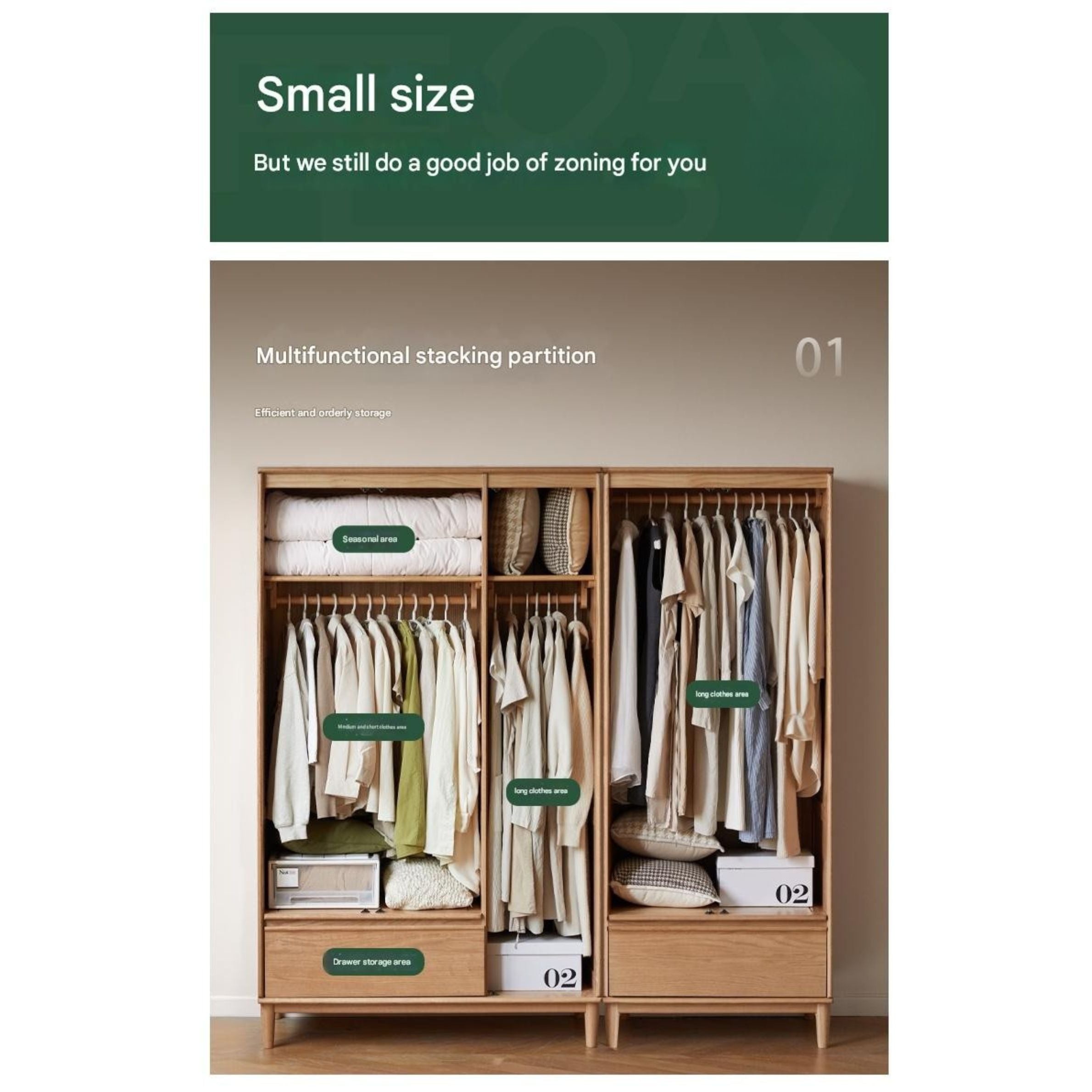 Modern Oak Solid Wood Wardrobe - Spacious Storage for Bedroom, Closet & Home Organization | Durable & Stylish Furniture for Master Bedroom, Guest Room & Walk-In Closets