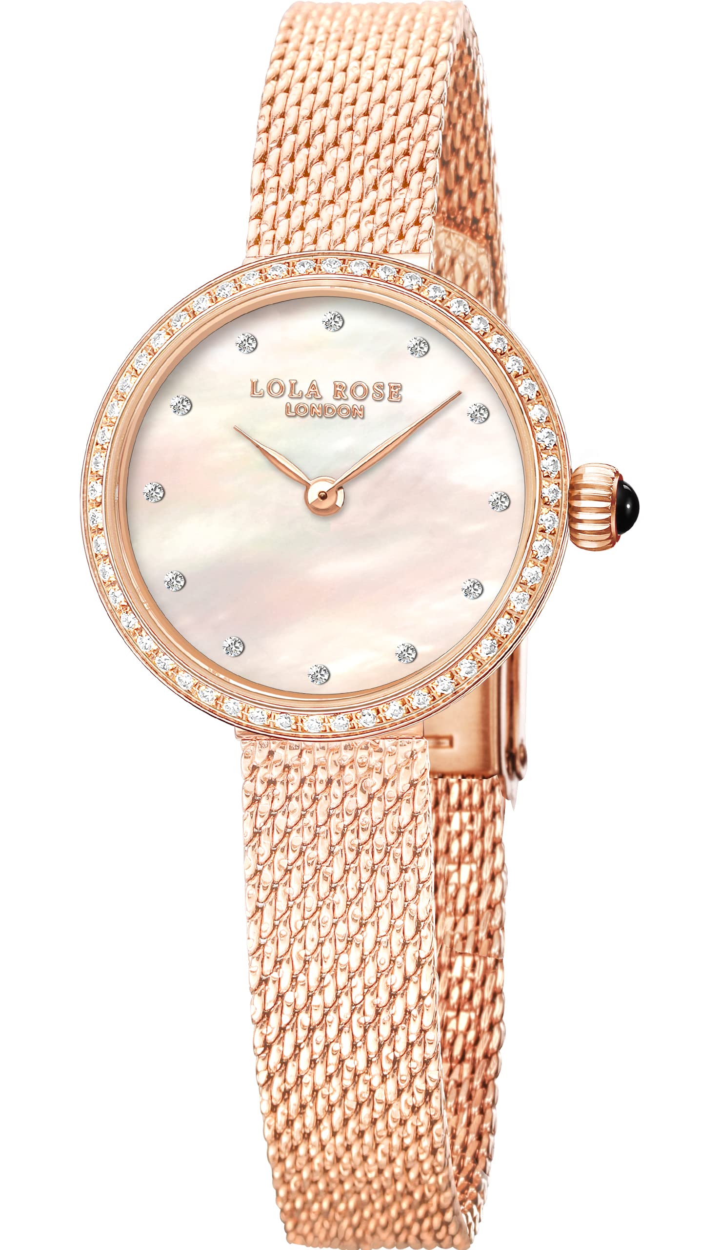 Lola Rose Women's Gemstone Watch - Rose Gold Stainless Steel Band - Elegant Jewelry Timepiece for Work, Party & Everyday Wear