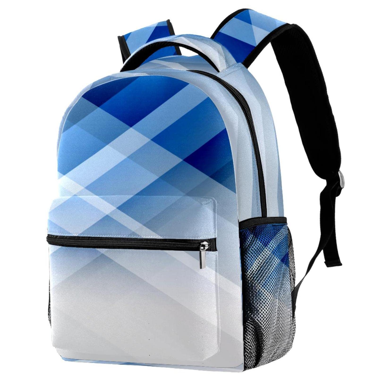 Lightweight Blue Digital Graphics Backpack - Casual School Bag for Travel, College & Everyday Use | Durable & Stylish Daypack for Work, Hiking & Commuting