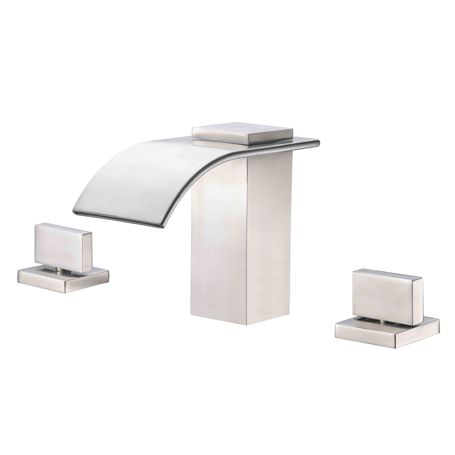 Sumerain Brushed Nickel Roman Tub Faucet - 3 Hole Widespread Bathroom Faucet with High Flow Waterfall Spout for Luxury Bathtub & Spa Relaxation