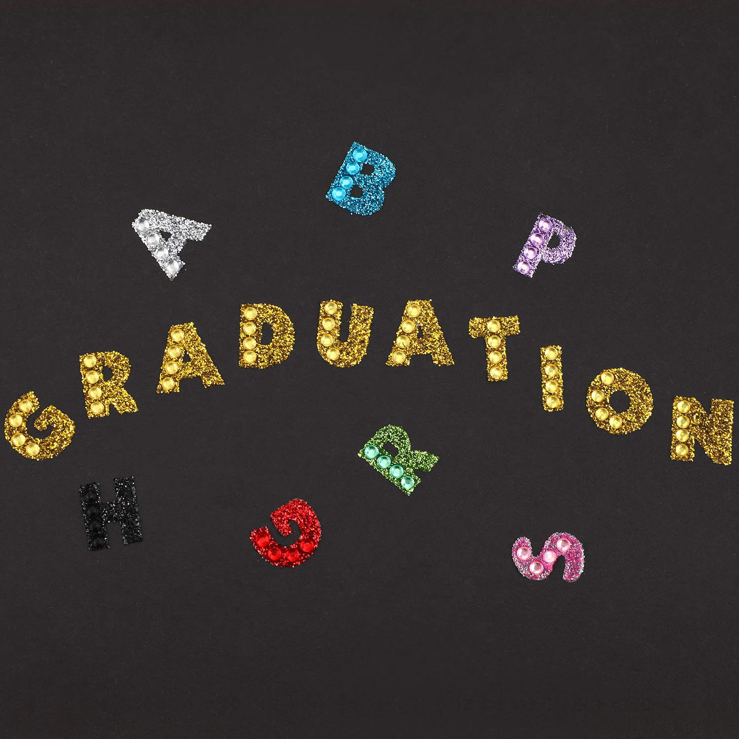 Blulu 8 Colors Glitter Alphabet Letter Stickers - Self-Adhesive ABC Stickers for Graduation Caps, DIY Scrapbooking, Handicrafts & Art Projects (8 Sheets)