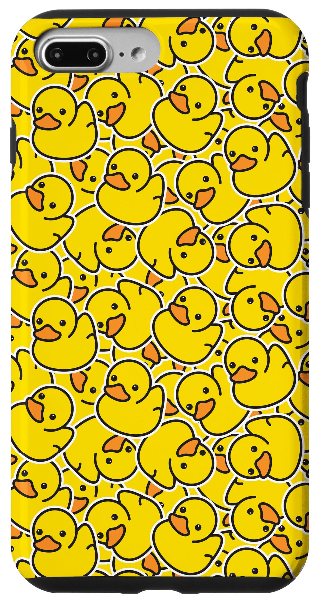 Cute Yellow Rubber Duckie Duck Lover Pattern Phone Case for iPhone 7 Plus & 8 Plus - Waterproof Protective Cover for Swimming, Beach & Outdoor Activities