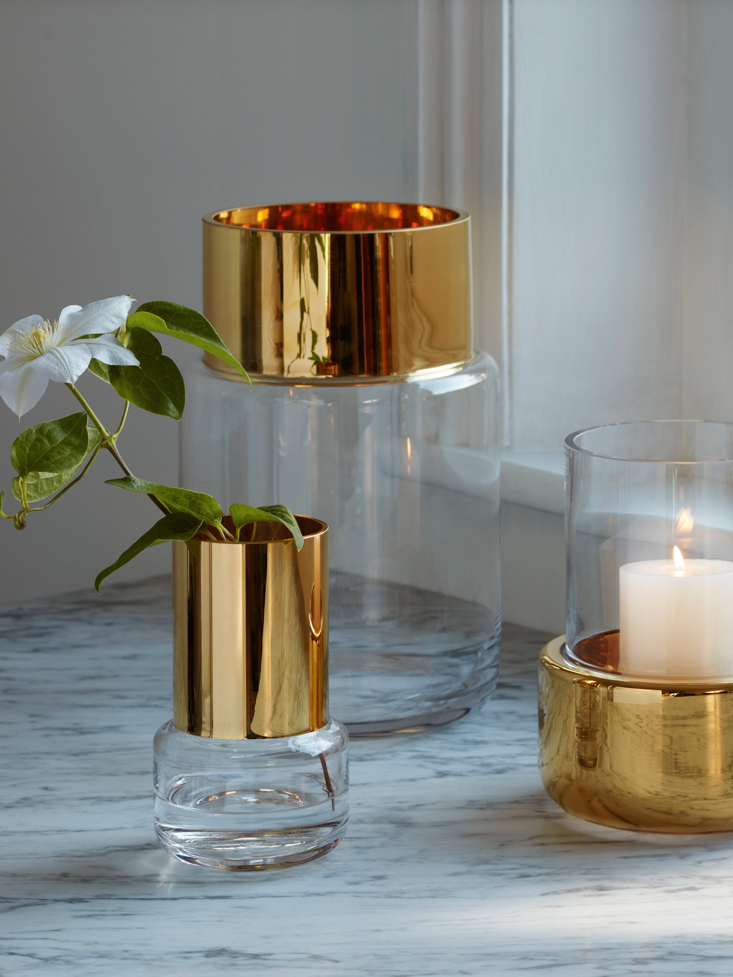 Aurum Lantern Vase - Elegant Decorative Glass Vase for Home Decor, Wedding Centerpiece, and Romantic Ambiance Lighting