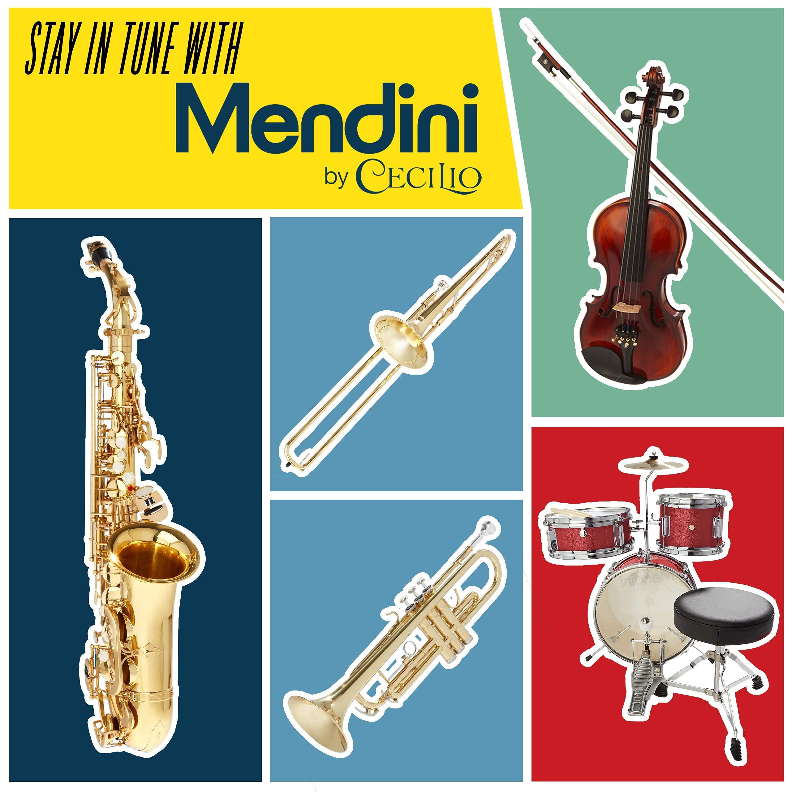 **Mendini by Cecilio E-Flat Alto Saxophone - Gold Tenor Sax for Beginners, Students & Kids - Includes Case, 10 Reeds, Mouthpiece, Tuner, Neck Strap, Cleaning Cloth, Rod & Gloves - Perfect for School Bands, Music Lessons & Home Practice**