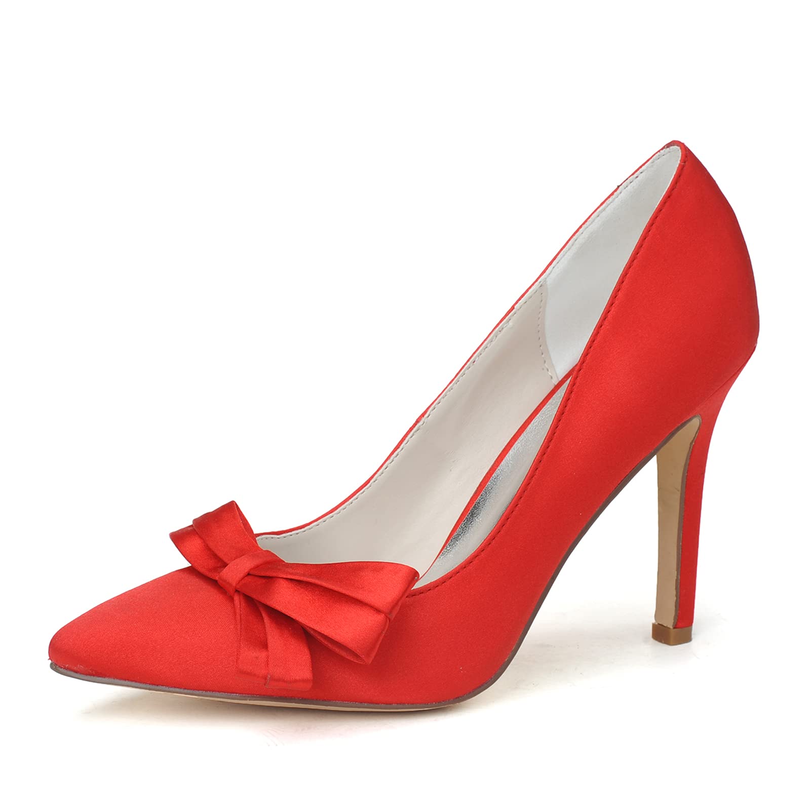 KSTORE Women's Pointed Toe High Heel Satin Wedding Shoes - Elegant Court Shoes for Brides, Bridesmaids, Parties & Evening Events - Perfect Closed Toe Bridal Pumps for Weddings, Prom & Formal Occasions