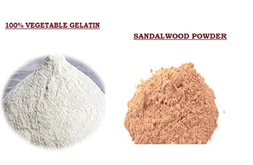 100% Natural Vegetable Gelatin with Sandalwood Powder - 2-in-1 Face Mask & Hair Removal for Glowing Skin (25g) | Perfect for DIY Skincare & Spa Treatments at Home
