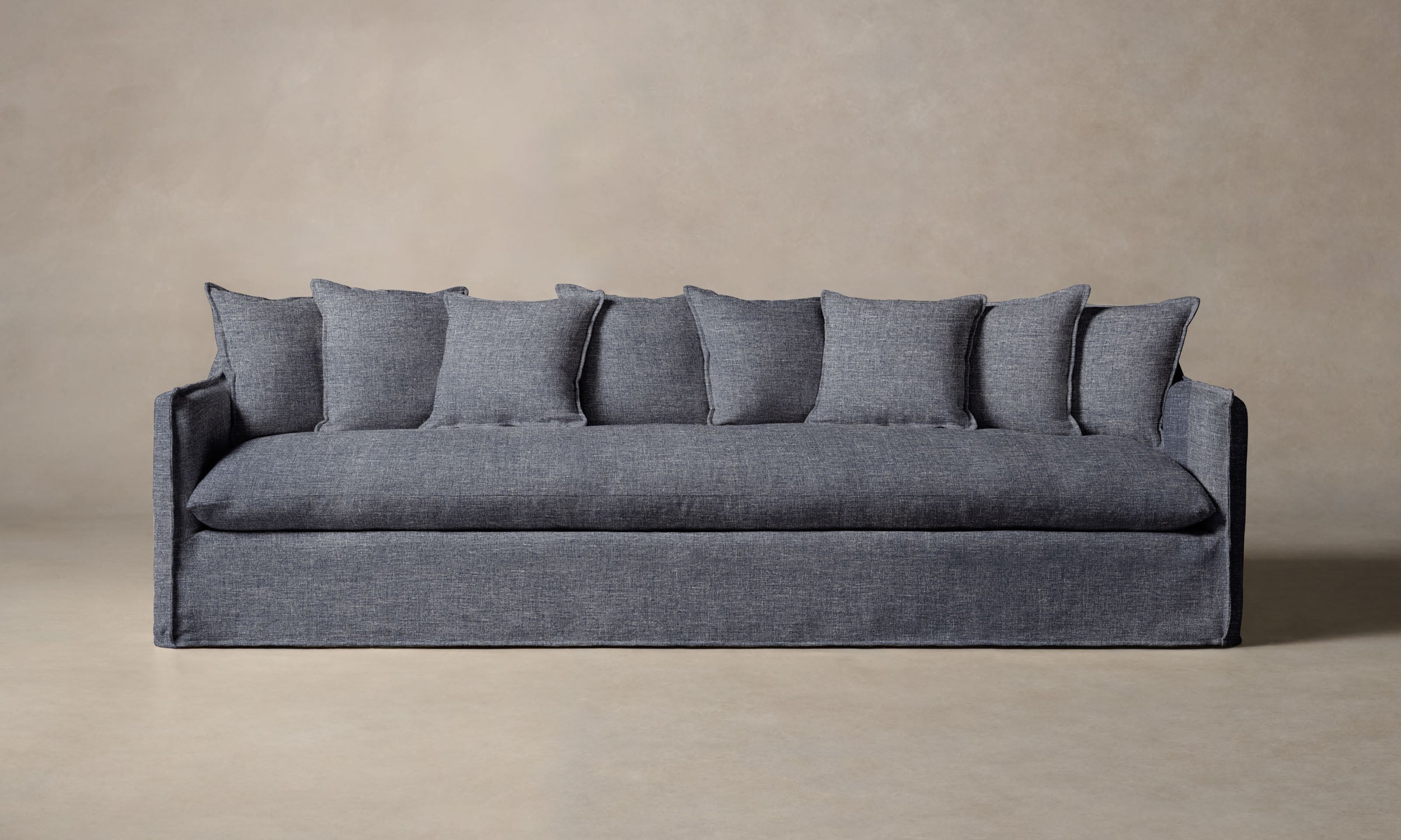 Premium The Dune Sofa - Heritage Belgian Linen Upholstery in Lake Blue | Modern Living Room Furniture for Cozy Home & Stylish Office Spaces