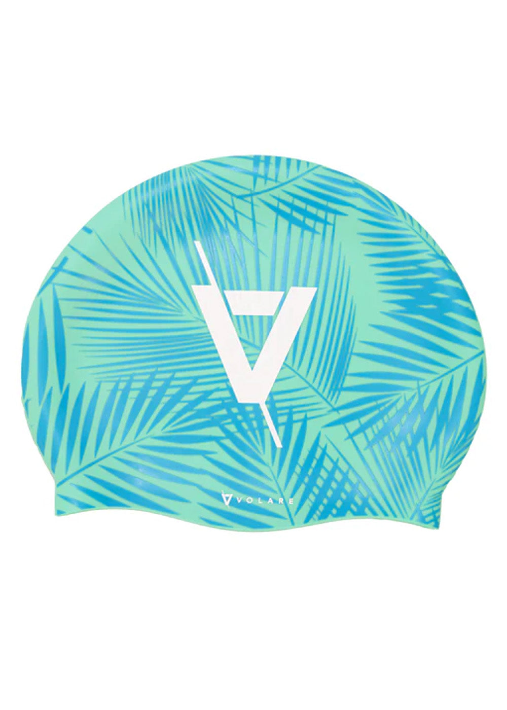 Volare Palms Swim Cap for Women & Men - Silicone Swimming Cap for Long Hair, Waterproof & Comfortable - Ideal for Pool, Beach, and Competitive Swimming