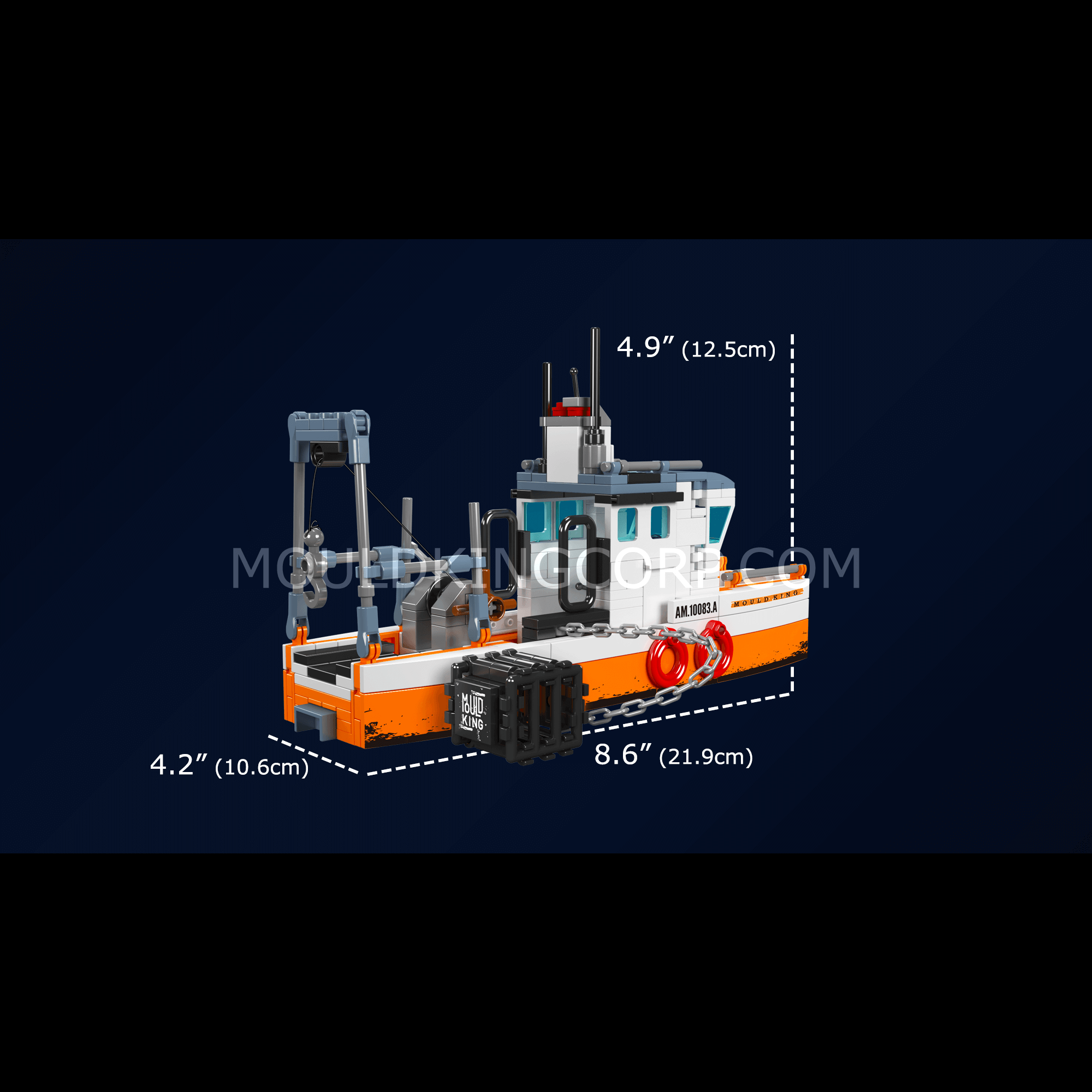 Mould King 10083 Fishing Boat Building Set - 420 Piece Model Ship Kit for Adults & Kids | Creative STEM Toy for Collectors, Birthday Gifts & Home Decoration | Perfect for Ocean-Themed Play & Display