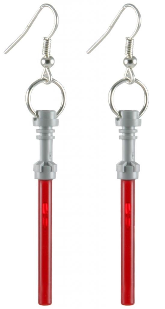 LEGO Star Wars Light Saber Earrings - Red Crystal Jewelry for Women & Girls - Perfect for Cosplay, Halloween & Gift Giving