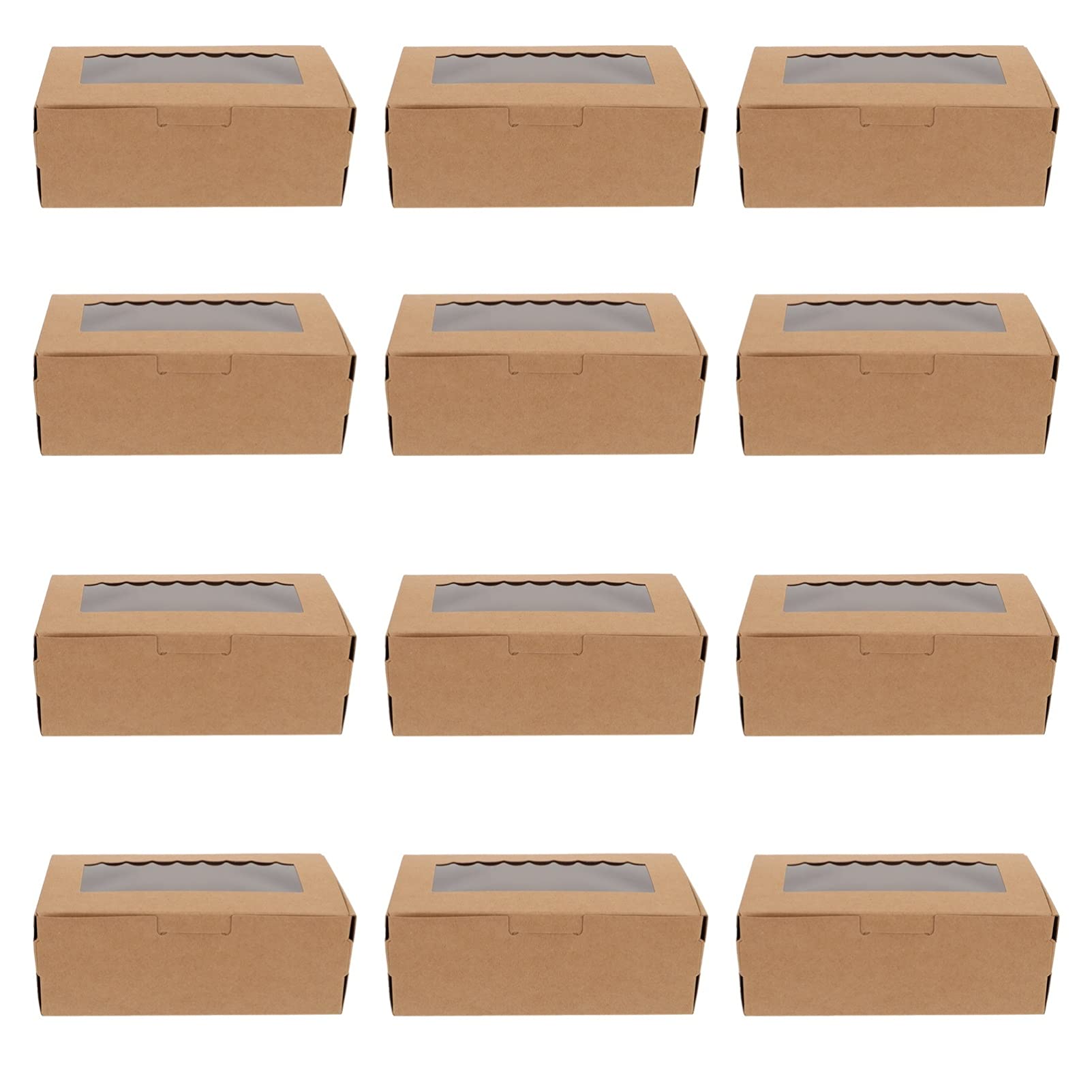 12Pcs Kraft Paper Egg Tart Tray Set - Eco-Friendly Dessert Cake Container for Cupcakes, Pastries & Sandwiches | Perfect for Baking, Parties, Weddings & Catering Events