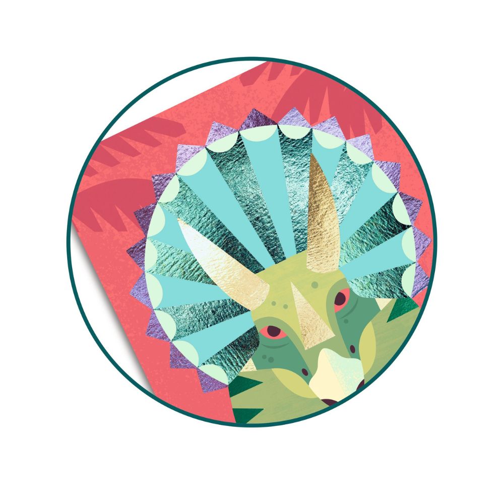Djeco Foil Art Jurassic - DIY Dinosaur Foil Art Kit for Kids, Creative Craft Activity for Home & School, Perfect for Birthday Gifts & Party Favors | Fun Educational Toy for Boys & Girls Ages 5-12